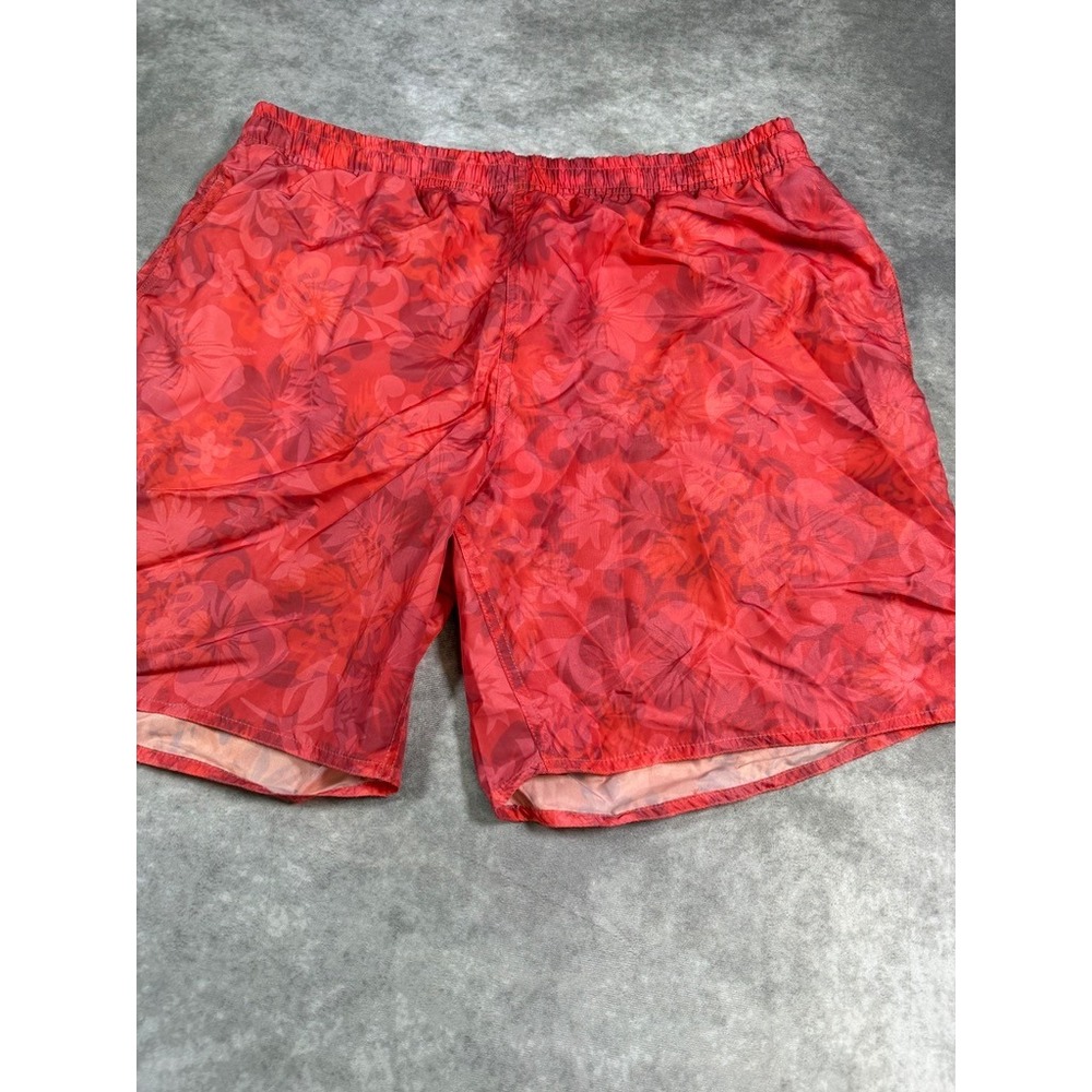ICU On The Beach Swim Trunks Mens XL Red Floral Hibiscus Board Shorts